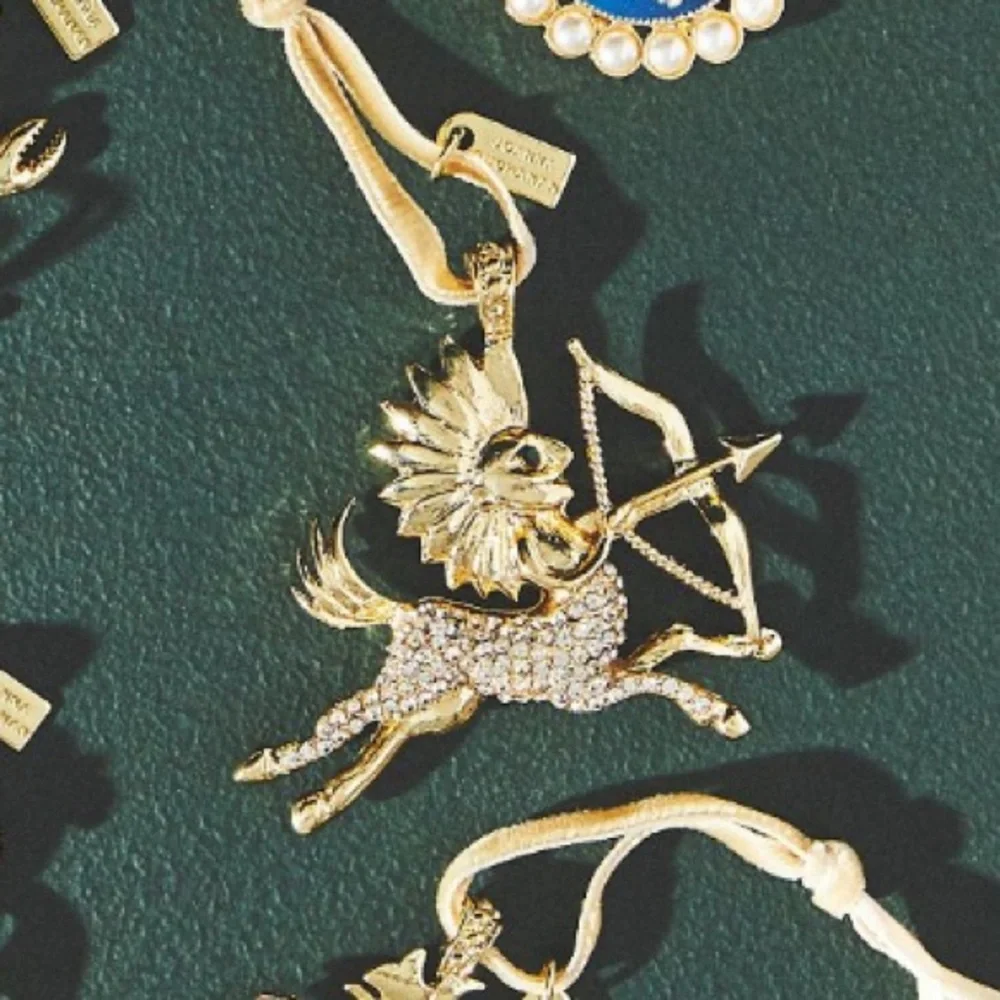 Pave Crystal & Gold Ornaments peace‎ and love dove